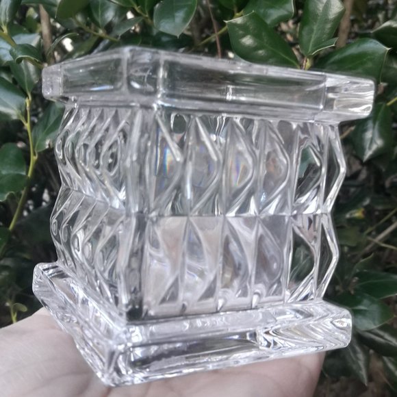 Crystal Vase Waterford Square Diamond Cut Clear Glass Marquis - Picture 5 of 16